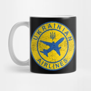 Ukrainian Airlines, Ukraine Air Lines / Aviation. Retro, Vintage. Distressed Mug